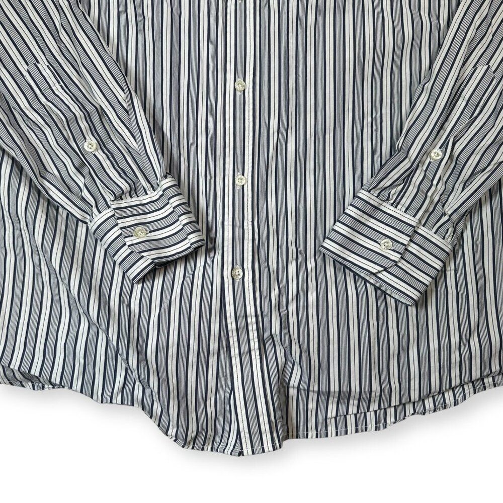 Teddy Stratford Shirt Men's Size 5 / XL Cotton Black and White Striped - Picture 7 of 7